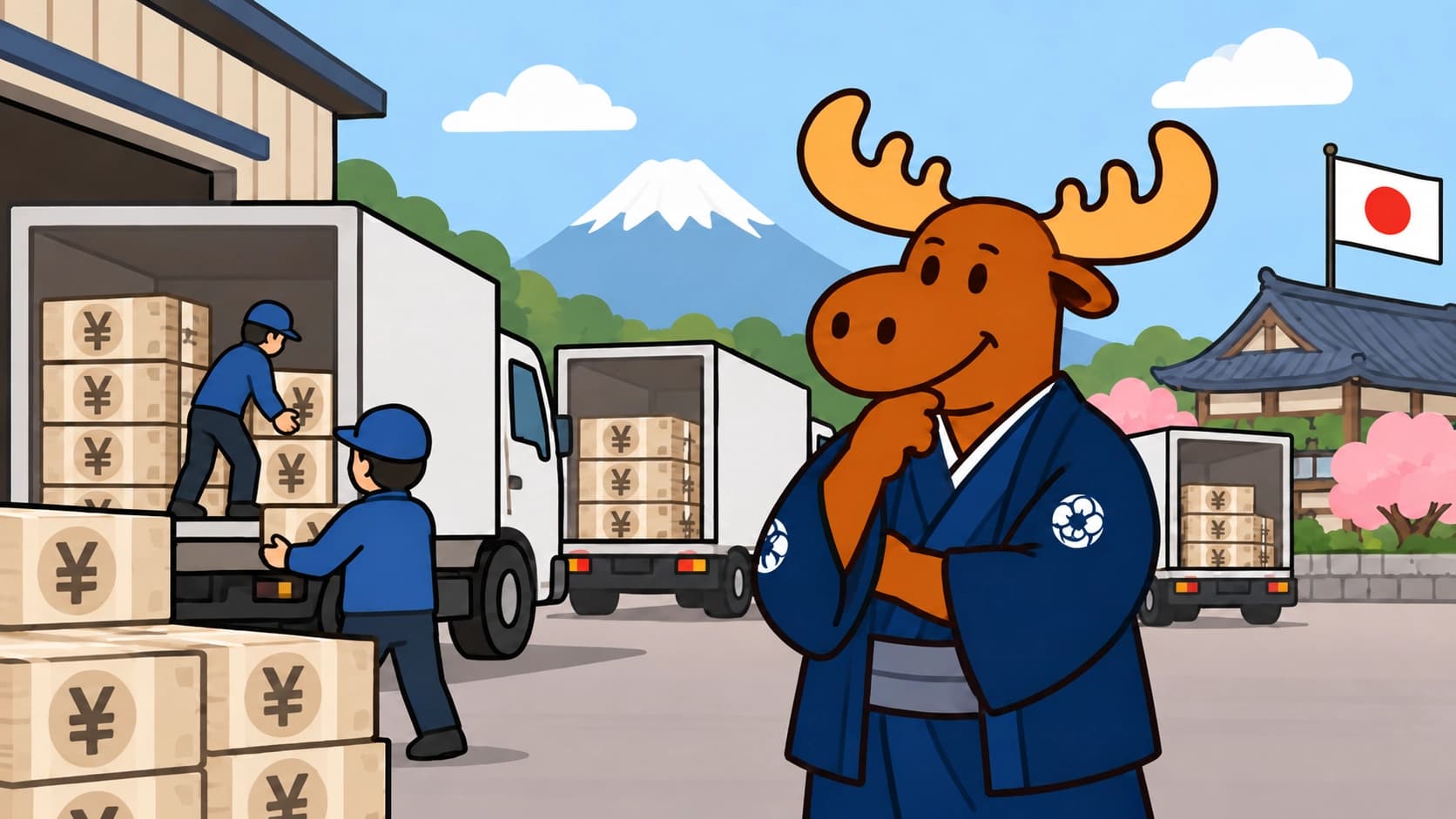 Japanese government spending flowing to households, infrastructure and businesses to stimulate the economy.
